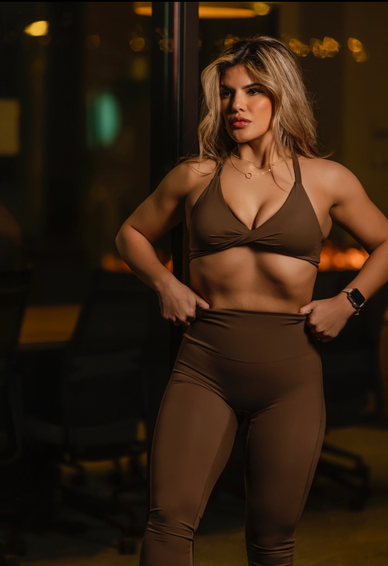 Sports Top - Aqua & Espresso